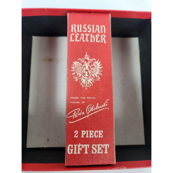 Vintage Russian Leather Prince Obolenski Cologne and After Shave Gift Set NOS - Picture 5 of 6